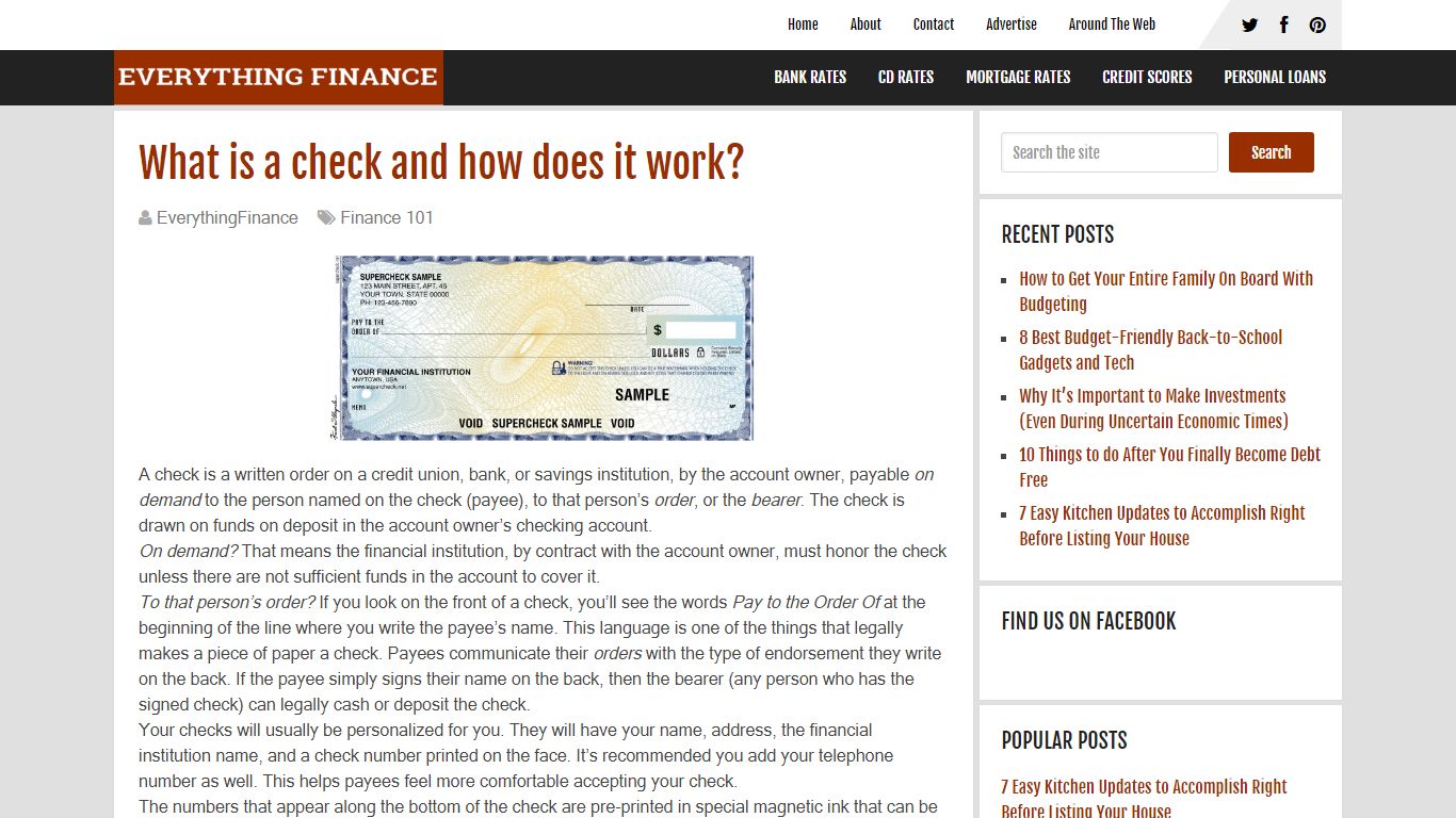 What is a check and how does it work? - Everything Finance
